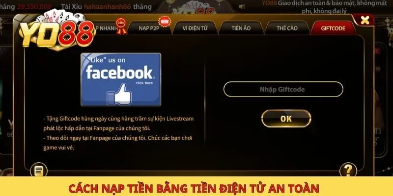Cách nạp tiền bằng tiền điện tử an toàn